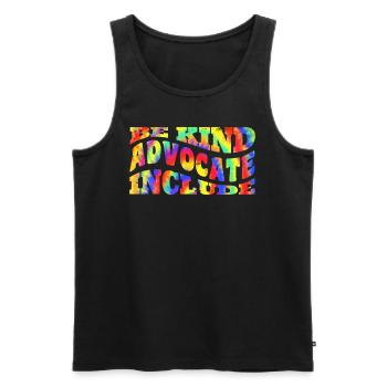 Be Kind Awareness Acceptance handicap Inclusion - Men's Premium Organic Tank Top - black - Front - AI Model Male 178 light (178cm)