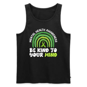 Mental Health Be kind to your mind - Men's Premium Organic Tank Top - black - Front - Michal (187cm)