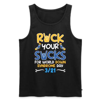 Down Syndrom Awareness Trisomie 21 - Männer Premium Bio Tank Top - Schwarz - Vorne - AI Model Male 178 light (178cm)
