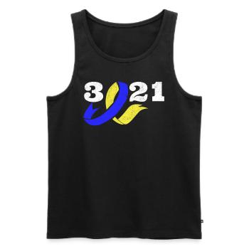 Down Syndrome Awareness Loop extra - Men's Premium Organic Tank Top - black - Front - Michal (187cm)