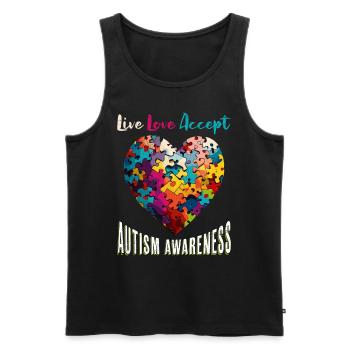 Autism Awareness Accept Understand Love - Men's Premium Organic Tank Top - black - Front - AI Model Male 178 light (178cm)