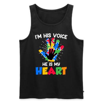 Autistic solidarity for autistic children - Men's Premium Organic Tank Top - black - Front - AI Model Male 178 light (178cm)