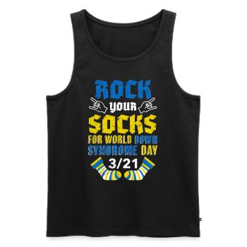 Rock your Socks Down Syndrome Awareness - Débardeur bio Premium Homme - noir - Devant - Michal (187cm)