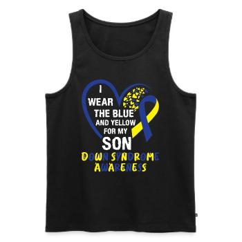 Down Syndrom Mom and Dad autistisches Kind - Männer Premium Bio Tank Top - Schwarz - Vorne - AI Model Male 178 light (178cm)