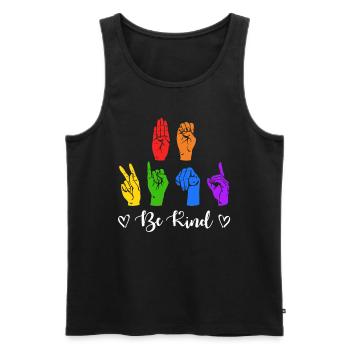 Autismus Neurodiversity Freundlichkeit - Männer Premium Bio Tank Top - Schwarz - Vorne - Michal (187cm)