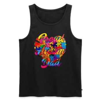 père autiste autiste enfant autisme - Débardeur bio Premium Homme - noir - Devant - AI Model Male 178 light (178cm)