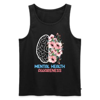 Mental Health geistige Gesundheit Awareness - Men's Premium Organic Tank Top - black - Front - Michal (187cm)