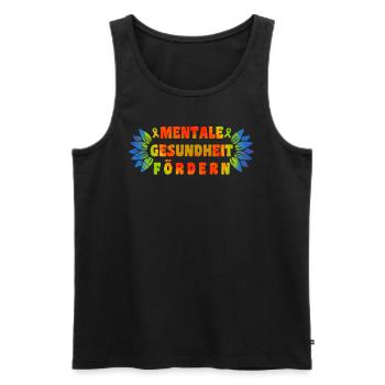 Mentale Gesundheit fördern Mental Health - Männer Premium Bio Tank Top - Schwarz - Vorne - Michal (187cm)