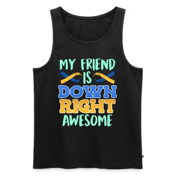 Down Syndrom Freund ist Down Right Awesome - Männer Premium Bio Tank Top - Schwarz - Vorne - AI Model Male 178 light (178cm)