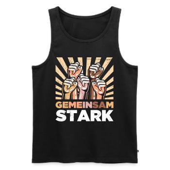 Inclusion, Strong Together, Compassion, Diversity - Men's Premium Organic Tank Top - black - Front - AI Model Male 178 light (178cm)