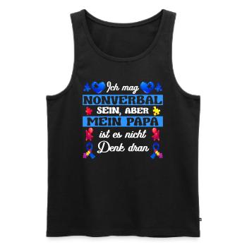 Autist Kind ASS Spruch Bewusstsein - Männer Premium Bio Tank Top - Schwarz - Vorne - Michal (187cm)