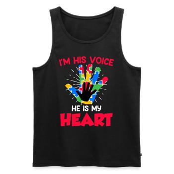Autistic solidarity for autistic children - Men's Premium Organic Tank Top - black - Front - AI Model Male 178 light (178cm)