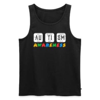 Sensibilisation Diversité Autistique Justice - Débardeur bio Premium Homme - noir - Devant - Michal (187cm)