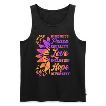 Inclusion Kindness Peace Hope - Men's Premium Organic Tank Top - black - Front - AI Model Male 178 light (178cm)