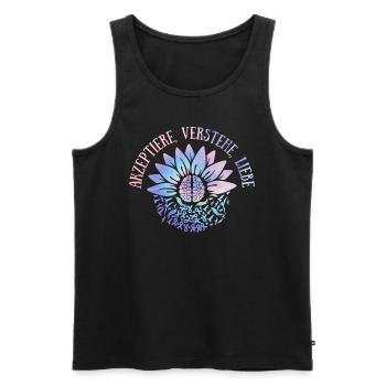 Inclusion Accept Understand Love handicap - Men's Premium Organic Tank Top - black - Front - Michal (187cm)