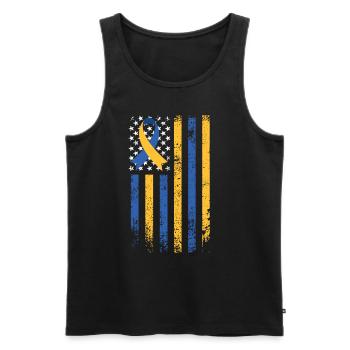 Down Syndrome Awareness Loop Variety and - Men's Premium Organic Tank Top - black - Front - Michal (187cm)