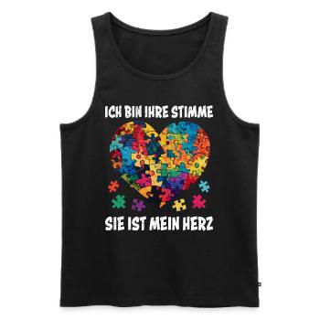 Autismus Menschen mit autistischem Kind - Männer Premium Bio Tank Top - Schwarz - Vorne - Michal (187cm)