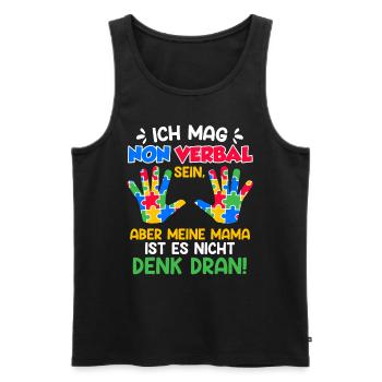 Autismus Bewusstsein autistisches Kind - Männer Premium Bio Tank Top - Schwarz - Vorne - Michal (187cm)