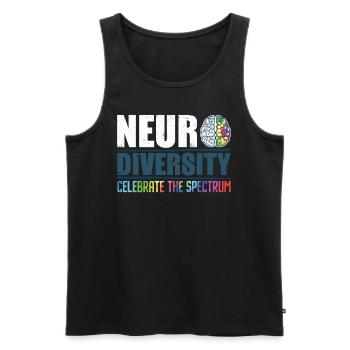 Conscience autistique Autisme Diversité - Débardeur bio Premium Homme - noir - Devant - Michal (187cm)