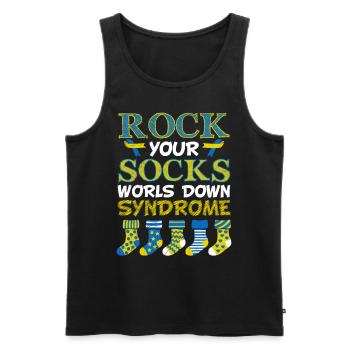 Rock your Socks World Down Syndrome Tag Awareness - Débardeur bio Premium Homme - noir - Devant - Michal (187cm)