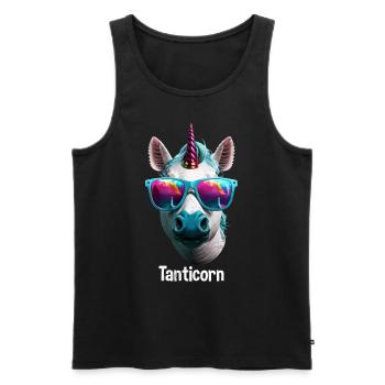 Tanticorn Unicorn Fan Fête des mères Licorne Fan Tante - Débardeur bio Premium Homme - noir - Devant - Michal (187cm)