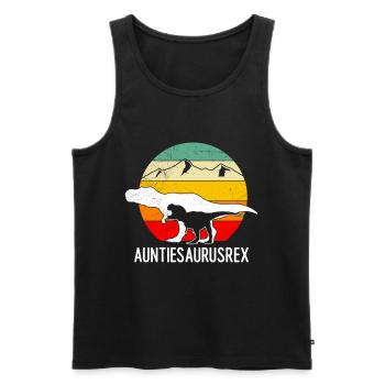 Auntiesaurus Aunt Mother's Day Dinosaur Fan - Men's Premium Organic Tank Top - black - Front - Michal (187cm)