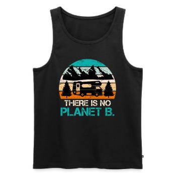 There is no Planet B Mission Erde Umweltliebe - Männer Premium Bio Tank Top - Schwarz - Vorne - Michal (187cm)