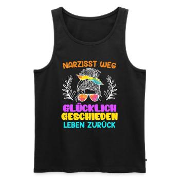 Narzisst weg Scheidungsparty Glücklich geschieden - Männer Premium Bio Tank Top - Schwarz - Vorne - Michal (187cm)