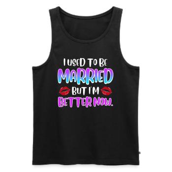 Divorce Party Finally Divorced Divorce - Men's Premium Organic Tank Top - black - Front - AI Model Male 178 light (178cm)