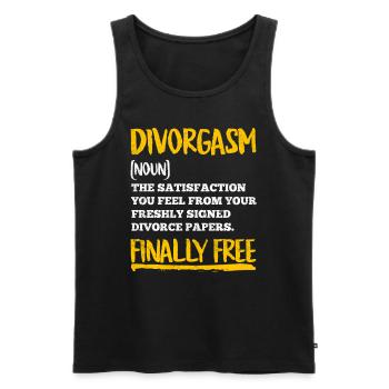 Scheidung Frauen Divorgasm Endlich geschieden - Männer Premium Bio Tank Top - Schwarz - Vorne - AI Model Male 178 light (178cm)