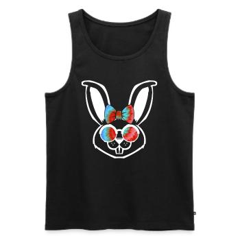 Hasengesicht Cooler Osterhase mit Brille - Männer Premium Bio Tank Top - Schwarz - Vorne - AI Model Male 178 light (178cm)