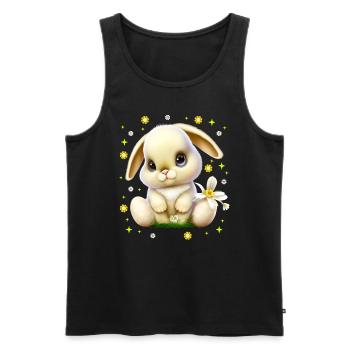 Mignon lapin de Pâques Lapin Visage de lapin mignon - Débardeur bio Premium Homme - noir - Devant - Michal (187cm)
