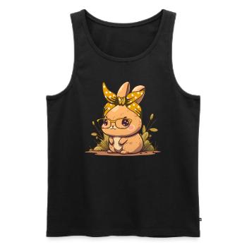 Süße Osterhasen Hasengesicht Cute Bunny - Männer Premium Bio Tank Top - Schwarz - Vorne - AI Model Male 178 light (178cm)