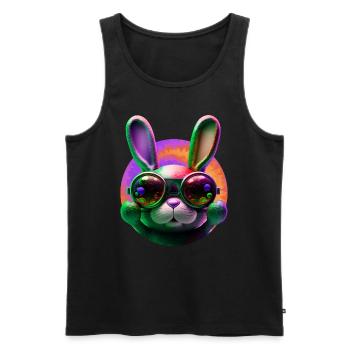 Easter Bunny Face Easter Bunny Rabbit Easter - Men's Premium Organic Tank Top - black - Front - AI Model Male 178 light (178cm)