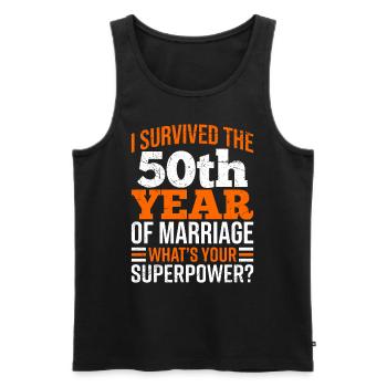50 years of marriage survives golden wedding anniversary - Men's Premium Organic Tank Top - black - Front - Michal (187cm)