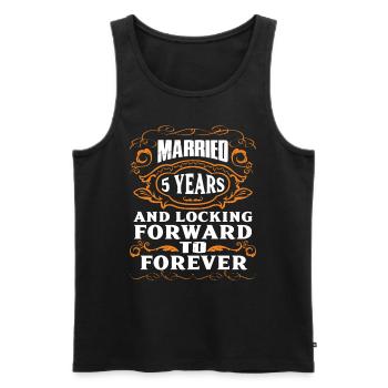 Wooden wedding 5th wedding anniversary - Men's Premium Organic Tank Top - black - Front - AI Model Male 178 light (178cm)