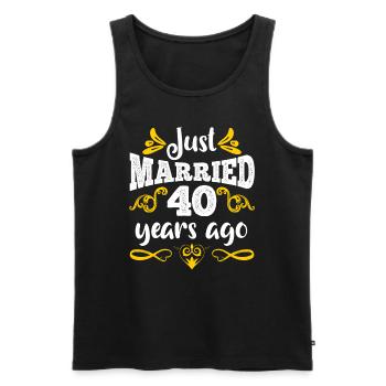 Just married 40 years married - Men's Premium Organic Tank Top - black - Front - AI Model Male 178 light (178cm)