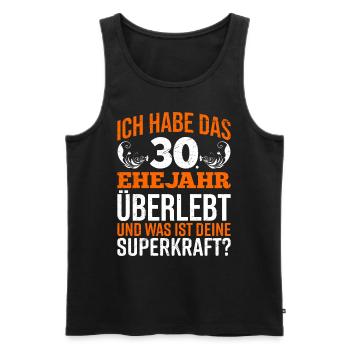 30 Ehejahre überlebt 30. Hochzeitstag - Männer Premium Bio Tank Top - Schwarz - Vorne - Michal (187cm)