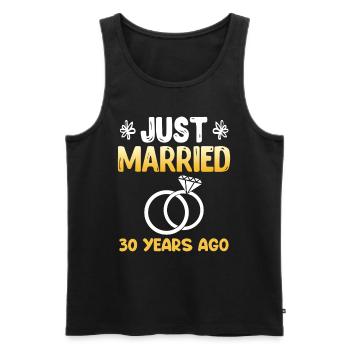 Just Married 30 Years 30. Hochzeitstag - Männer Premium Bio Tank Top - Schwarz - Vorne - AI Model Male 178 light (178cm)