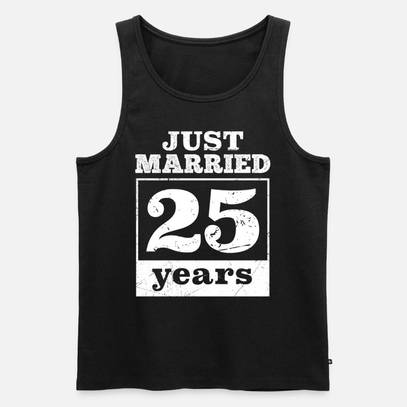 Lige gift 25 år sølvbryllup - Herre Premium økologisk tanktop - sort