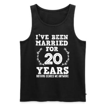 20 years married 20th wedding anniversary - Men's Premium Organic Tank Top - black - Front - Michal (187cm)