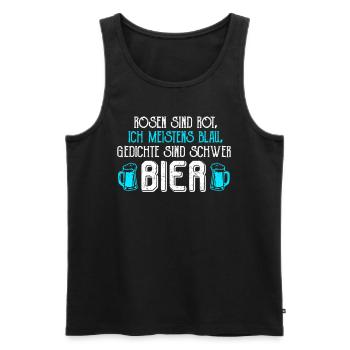 Ein Gedicht über mich Poesie Bierlover Poeten - Männer Premium Bio Tank Top - Schwarz - Vorne - AI Model Male 178 light (178cm)