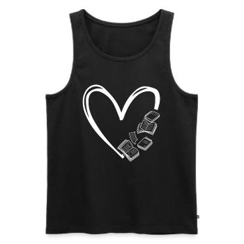 Buchliebhaber Buch Herz Bücherwurm Book lover - Männer Premium Bio Tank Top - Schwarz - Vorne - AI Model Male 178 light (178cm)