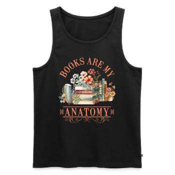 Book lovers Books are my Anatomy Bookworm - Men's Premium Organic Tank Top - black - Front - AI Model Male 178 light (178cm)
