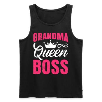 Grandma Boss Oma Chefin Großmutter Muttertag - Männer Premium Bio Tank Top - Schwarz - Vorne - AI Model Male 178 light (178cm)