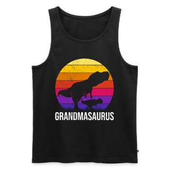 Omasaurus Grandma Muttertag Dinosaurier Fan - Männer Premium Bio Tank Top - Schwarz - Vorne - AI Model Male 178 light (178cm)