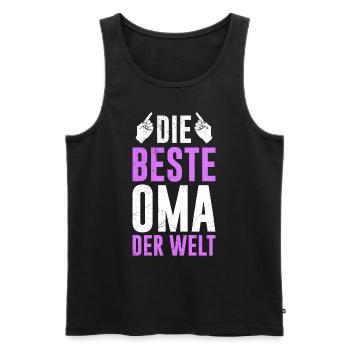 Beste Oma Muttertag weltbeste Oma Großmutter - Männer Premium Bio Tank Top - Schwarz - Vorne - Michal (187cm)