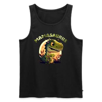 Mamasaurus Muttertag Mama Dinosaurier Mama Saurus - Männer Premium Bio Tank Top - Schwarz - Vorne - Michal (187cm)