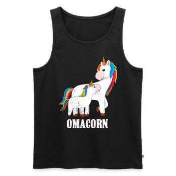 Grand-mère Licorne Fête des mères Fans Grand-mère Omi - Débardeur bio Premium Homme - noir - Devant - Michal (187cm)