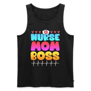 Infirmière Maman Boss Superviseure de la fête des mères - Débardeur bio Premium Homme - noir - Devant - Michal (187cm)